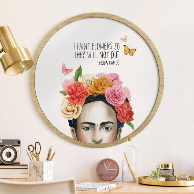 Quote wall art Frida's Thoughts - Flowers