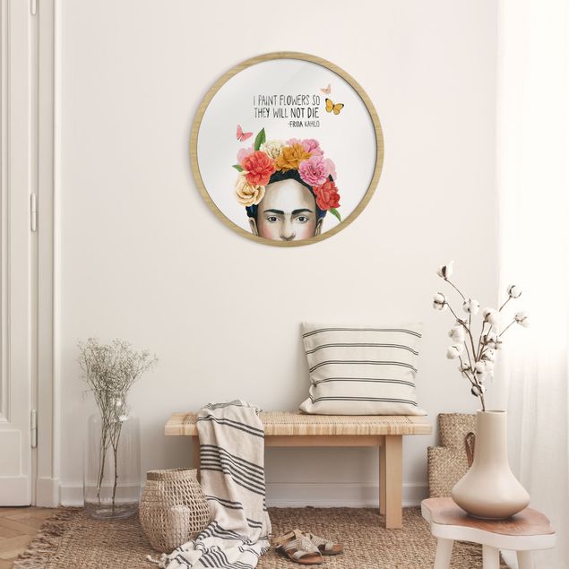 Framed quotes prints Frida's Thoughts - Flowers