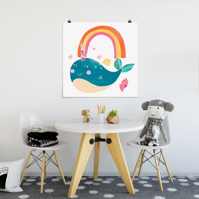 Prints fishes Cheerful Narwhal l