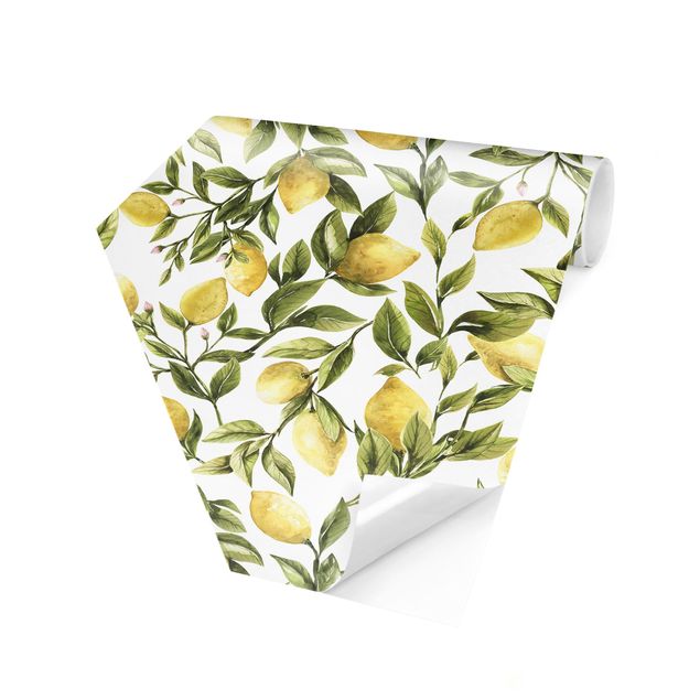 Wallpapers yellow Fruity Lemons With Leaves