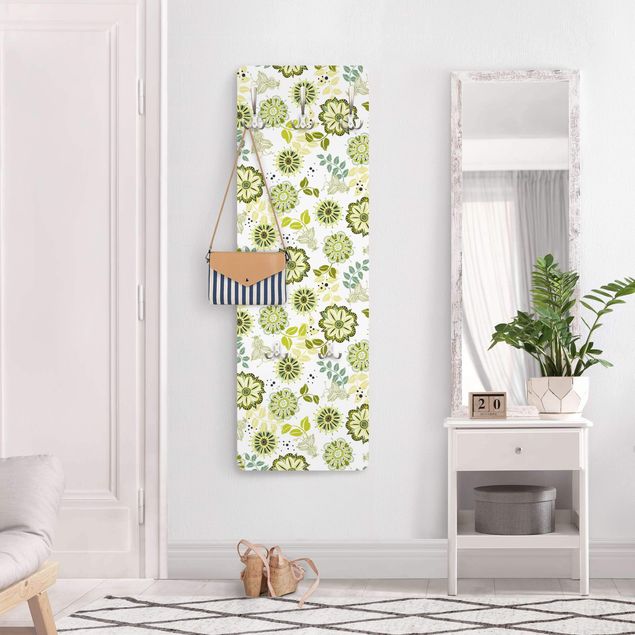 Wall mounted coat rack patterns Spring Flowers In The Park
