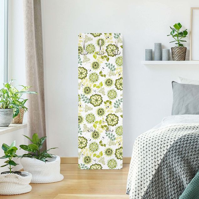 Wall mounted coat rack green Spring Flowers In The Park
