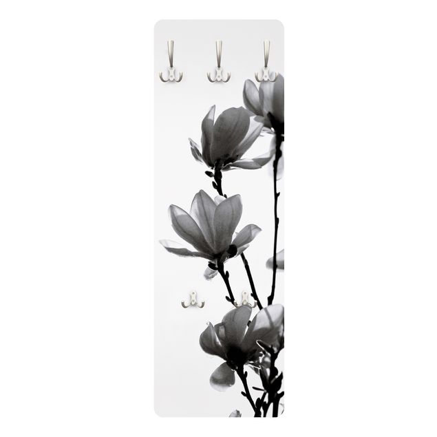 Wall mounted coat rack Herald Of Spring Magnolia Black And White