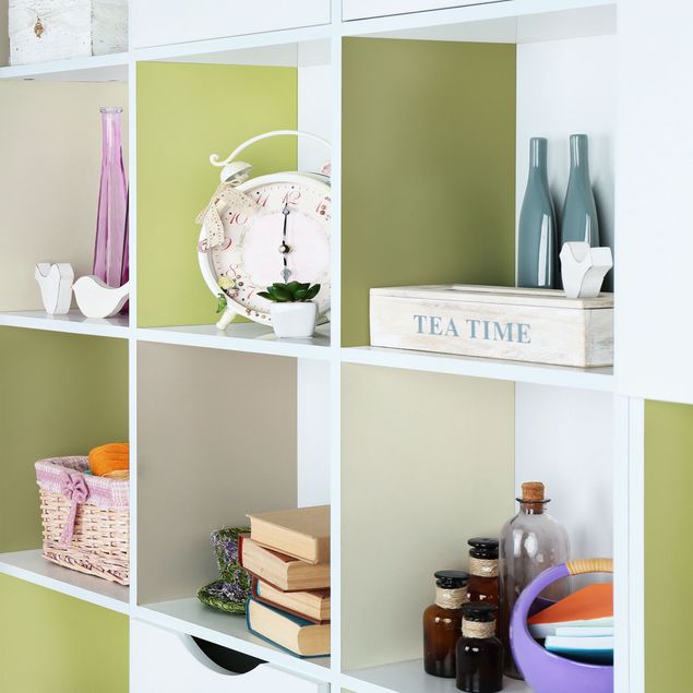 Adhesive films for furniture frosted Spring Fresh Squares - Cashmere Macchiato Pastel Green Bamboo