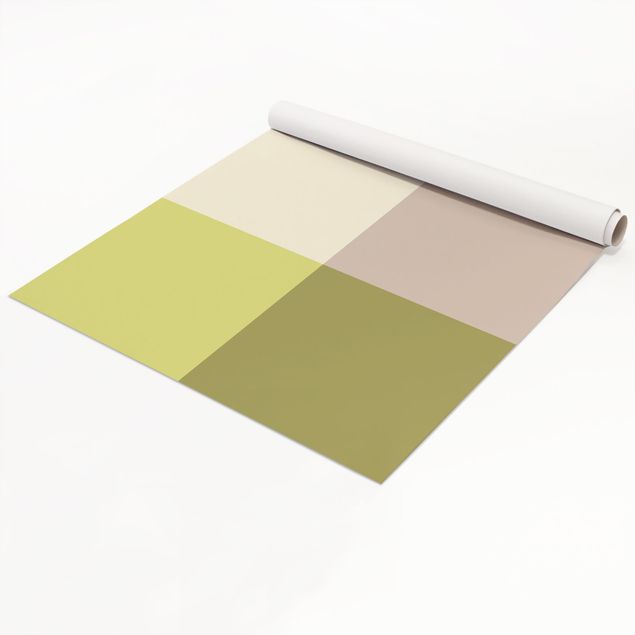 Adhesive films for furniture cabinet Spring Fresh Squares - Cashmere Macchiato Pastel Green Bamboo