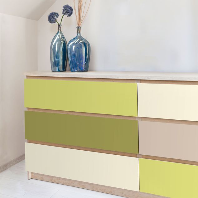 Adhesive films for furniture frosted Spring Fresh Stripes - Cashmere Macchiato Pastel Green Bamboo