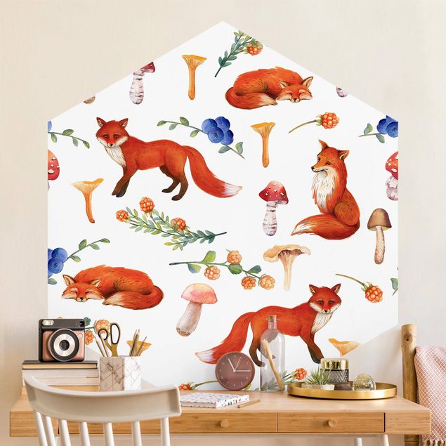 Wallpapers animals Fox With Mushroom Illlustration