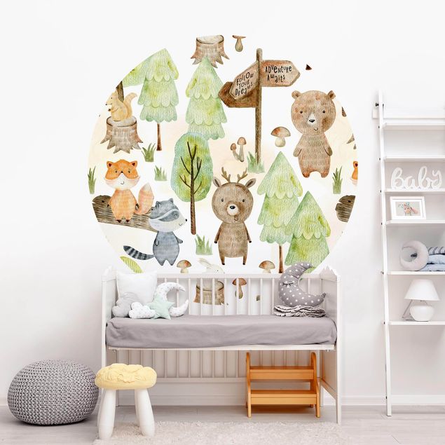 Nursery decoration Fox And Bear With Trees