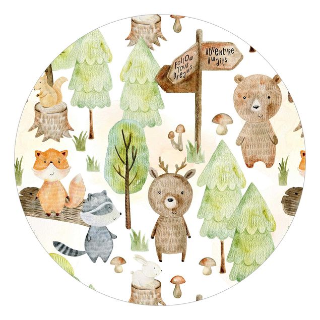 Wallpapers forest Fox And Bear With Trees