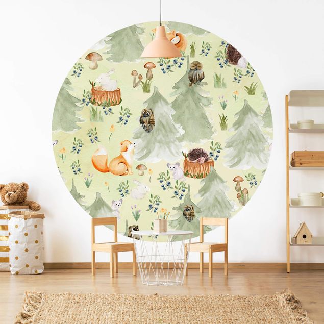Nursery decoration Fox And Owl With Trees