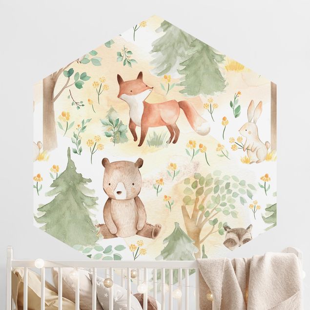 Nursery decoration Fox And Hare With Trees