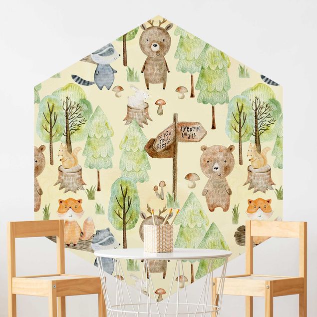 Nursery decoration Fox Forest Adventure Illustration