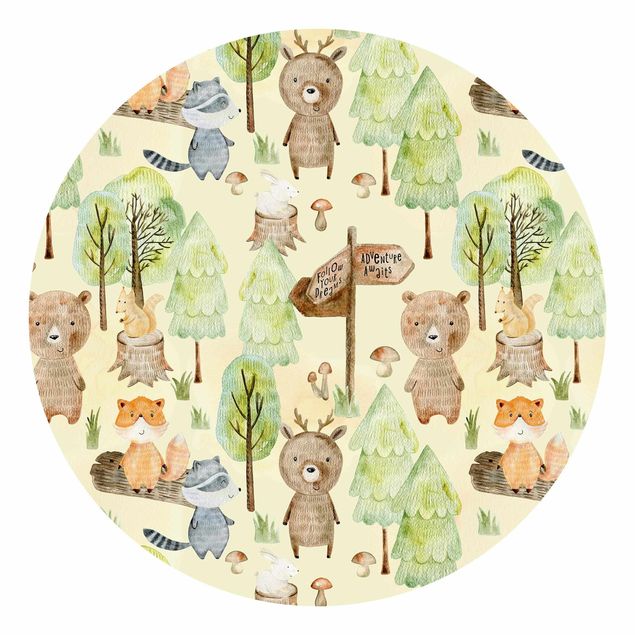 Wallpapers patterns Fox Forest Adventure Illustration