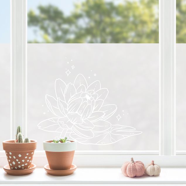 Window stickers flower Sparkling Water Lily