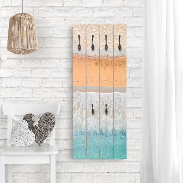 Wall mounted coat rack landscape Foot Prints In Paradise