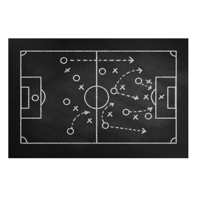Football canvas Football Strategy On Blackboard