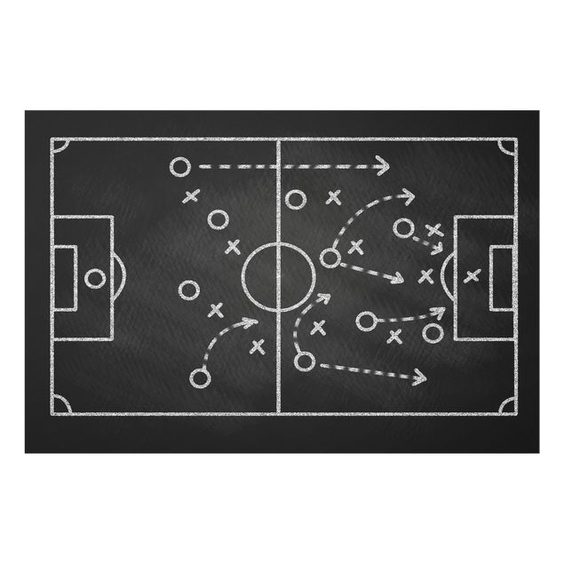 Shabby chic framed pictures Football Strategy On Blackboard