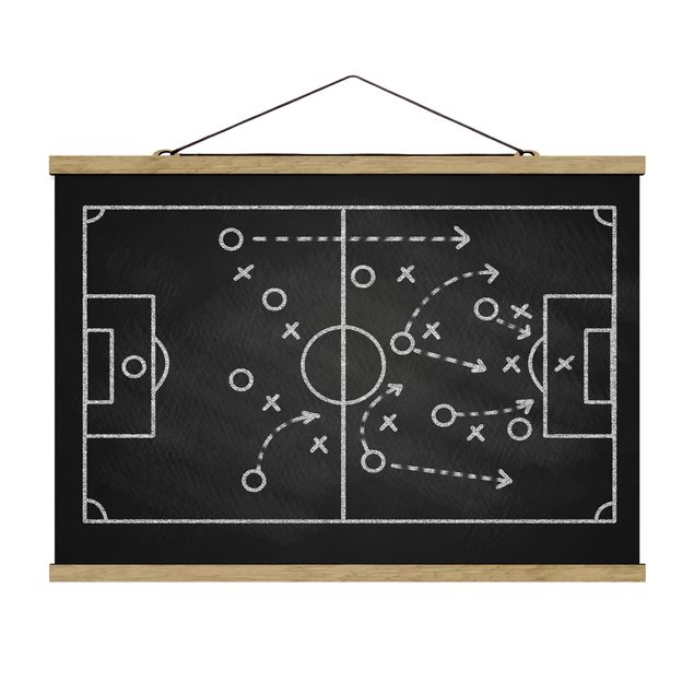 Modern art prints Football Strategy On Blackboard