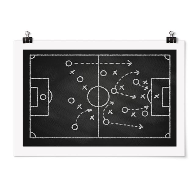 Shabby chic prints Football Strategy On Blackboard