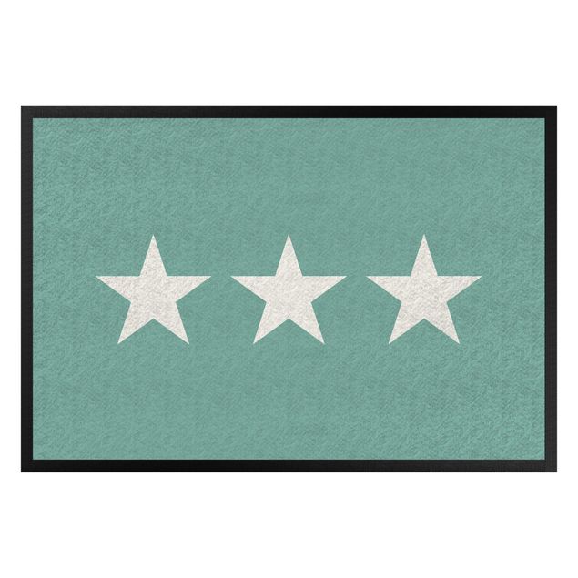 Doormats star Three Stars Turquoise