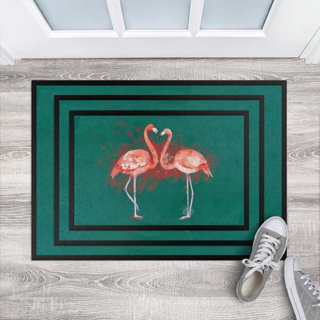 green rugs for living room Flamingos