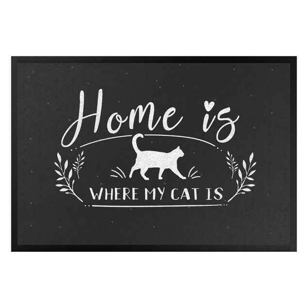 Doormats funny Home Is Where My Cat Is