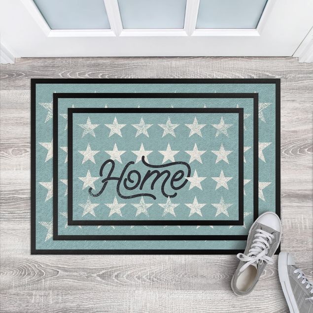 Doormats star Home Stars Turquoise Grey
