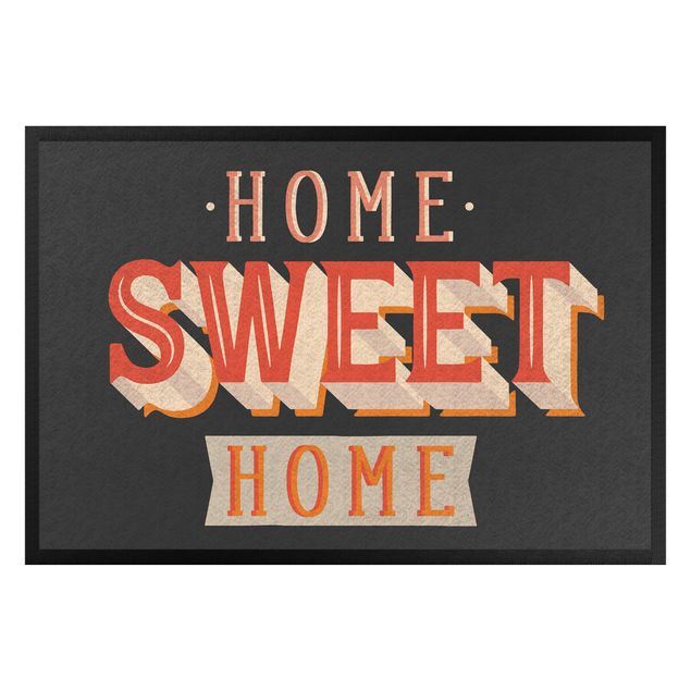 Funny welcome mats Home sweet Home retro