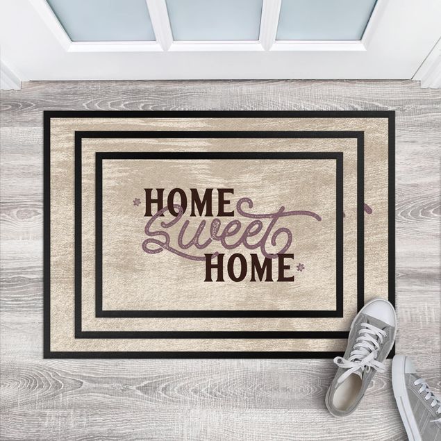 Welcome mat Home sweet Home shabby white