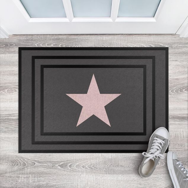 contemporary rugs Star In Anthracite Rosé