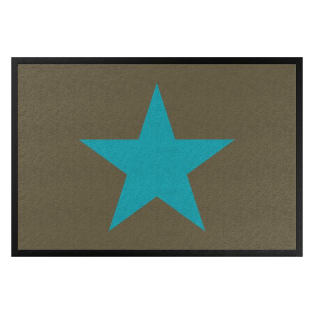 Doormats star Star In Brown Turqoise Blue