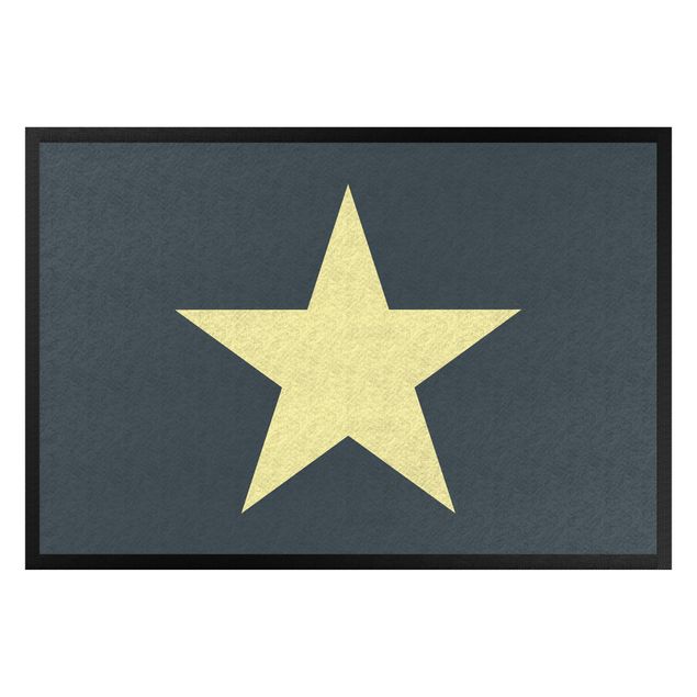 Doormats star Star In Petrol Yellow