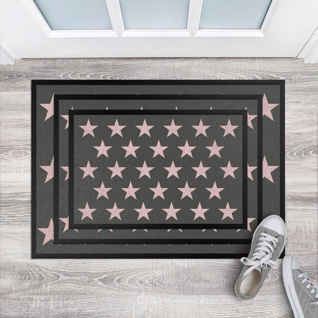 Modern rugs Stars Staggered Anthracite Rosé