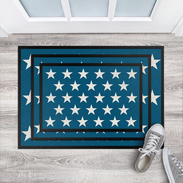 Modern rugs Stars Staggered Blue