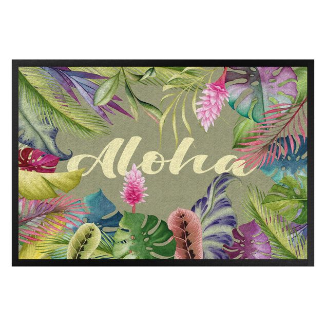 Funny welcome mats Tropical Aloha