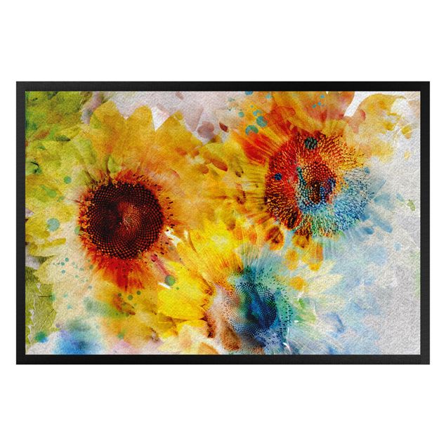 contemporary rugs Watercolour Sunflower