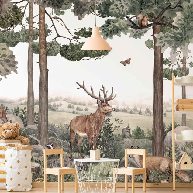Contemporary wallpaper Secret silence in the enchanted forest
