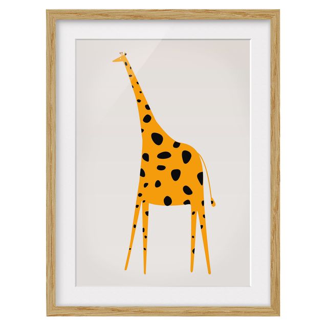 Animal wall art Yellow Giraffe