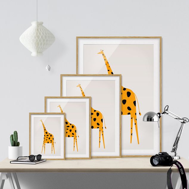 Nursery wall art Yellow Giraffe