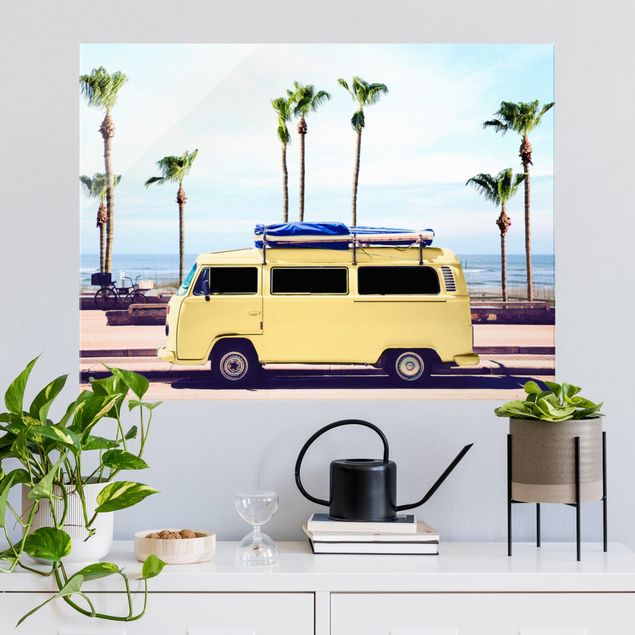 Prints landscape Yellow Surfer VW Bus