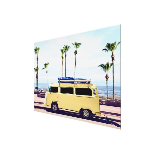Modern art prints Yellow Surfer VW Bus
