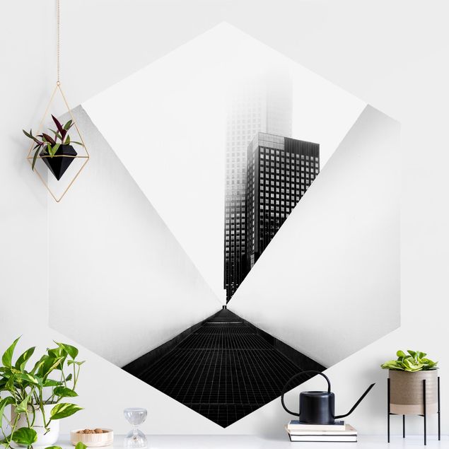 Kitchen Geometrical Architecture Study Black And White
