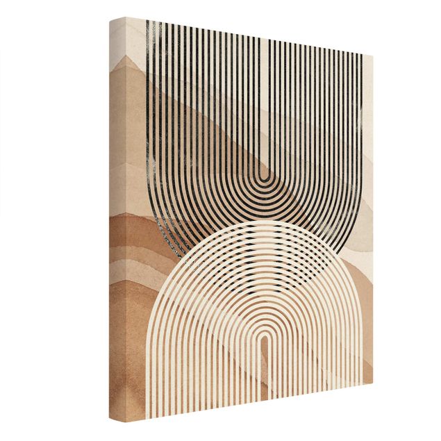 Canvas print gold - Geometrical Shapes - Rainbow Black And White