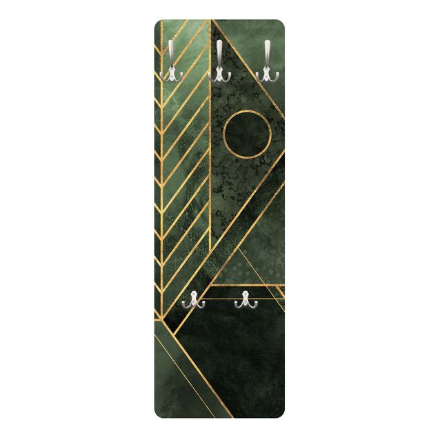 Coat rack modern - Geometric Shapes Emerald Gold