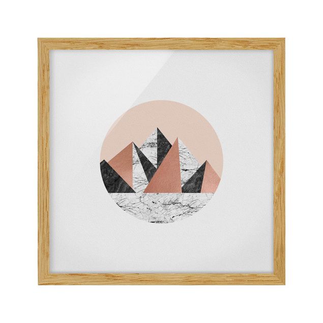 Framed abstract wall art Geometrical Landscape In A Circle