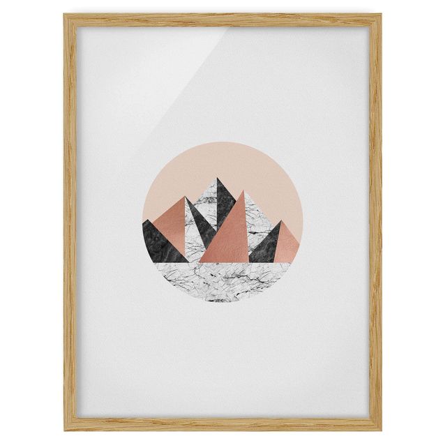 Framed abstract wall art Geometrical Landscape In A Circle