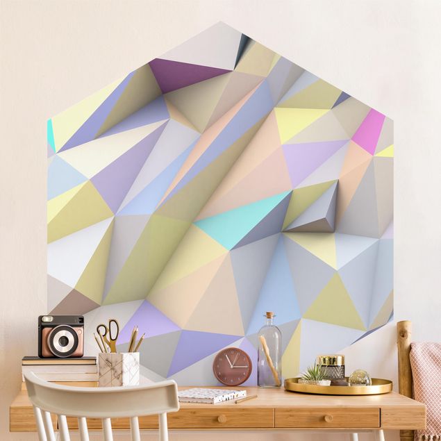 Kids room decor Geometrical Pastel Triangles In 3D