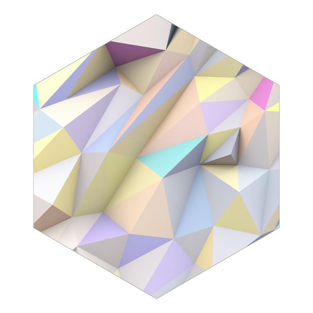 Peel and stick wallpaper Geometrical Pastel Triangles In 3D