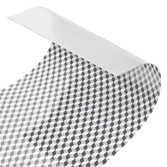 Splashback Geometrical Tile Mix Cubes Grey