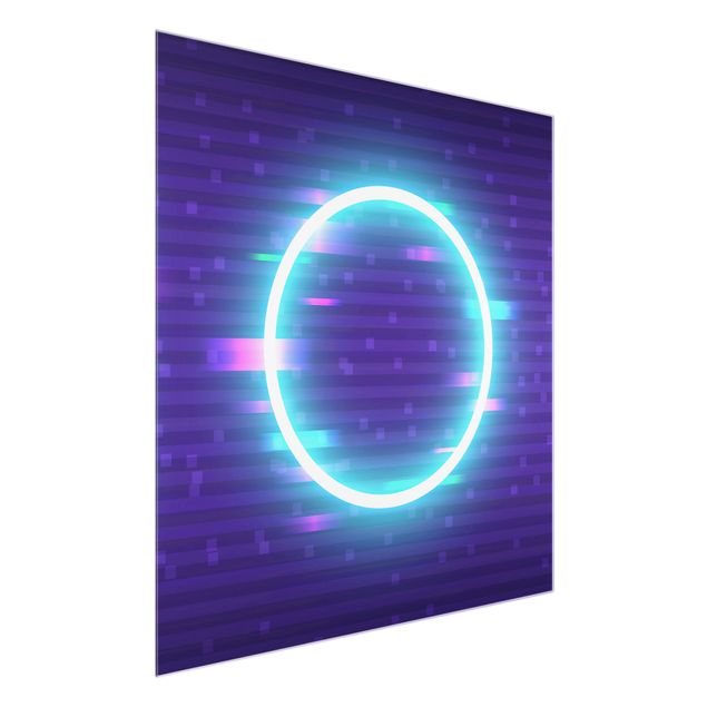 Glas Magnettafel Geometrical Circle In Neon Colours
